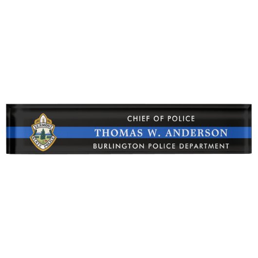 Logo des "Custom Thin Blue Line Police Officer" Namensplakette (Vorderseite)