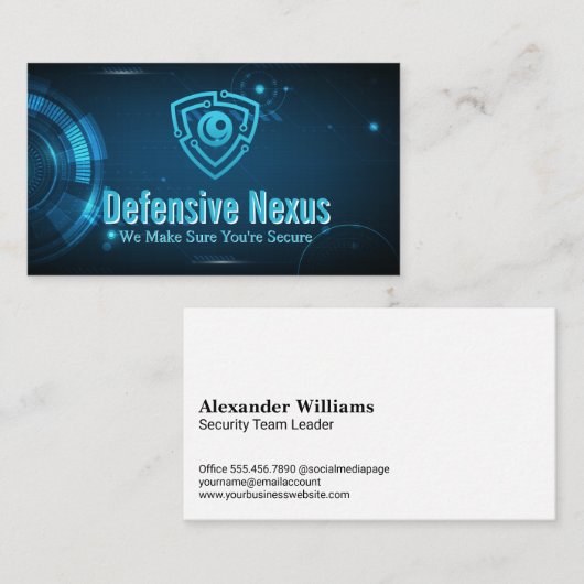 Logo des Cyber-Sicherheitsschilds | Digitaler Hint Visitenkarte (Vorne/Hinten)