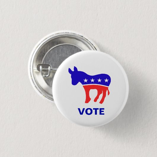 Logo des demokratischen Party und bearbeitbarer Wo Button (Vorne & Hinten)