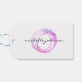 Logo des Designers "Luxe Pink Painted Circle" Geschenkanhänger (Rückseite Horizontal)