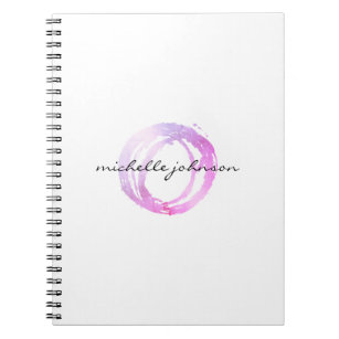 Logo des Designers "Luxe Pink Painted Circle" Notizblock