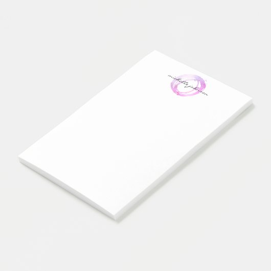 Logo des Designers "Luxe Pink Painted Circle" Post-it Klebezettel (angewinkelt)