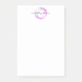 Logo des Designers "Luxe Pink Painted Circle" Post-it Klebezettel (Vorderseite)