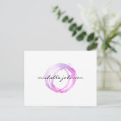 Logo des Designers "Luxe Pink Painted Circle" Postkarte (Stehend Vorderseite)