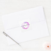 Logo des Designers "Luxe Pink Painted Circle" Quadratischer Aufkleber (Umschlag)
