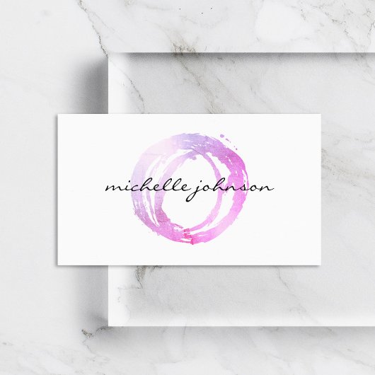 Logo des Designers "Luxe Pink Painted Circle" Visitenkarte