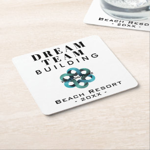 Logo des Dream Team Gebäude Company Rechteckiger Pappuntersetzer