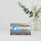 Logo des Electric Power House | Holz Metallic Visitenkarte (Stehend Vorderseite)