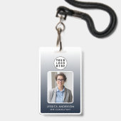 Logo des Employee Pass Foto | Navy Blue Gradient Ausweis (Vorderseite mit Lanyard)
