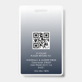 Logo des Employee Pass Foto | Navy Blue Gradient Ausweis (Rückseite)