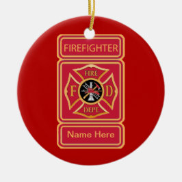 Logo des Feuerwehrmanns für Maltesisches Cross Keramikornament