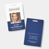 Logo des Foto Company Navy Security ID Abzeichen Ausweis (Vorder- & Rückseite)