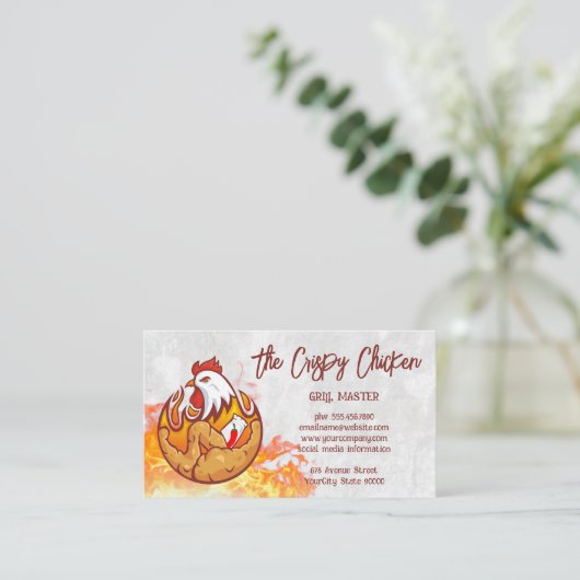 Logo des Fricken Chicken Restaurants | Flame Visitenkarte (Stehend Vorderseite)