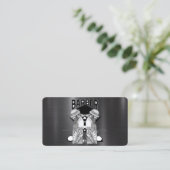 Logo des Friseur-Shops / Visitenkarte des Schädels (Stehend Vorderseite)