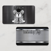 Logo des Friseur-Shops / Visitenkarte des Schädels (Vorne/Hinten)