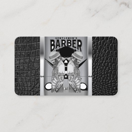 Logo des Friseur-Shops / Visitenkarte des Schädels (Vorderseite)