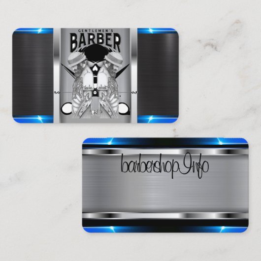 Logo des Friseur-Shops / Visitenkarte des Schädels (Vorne/Hinten)