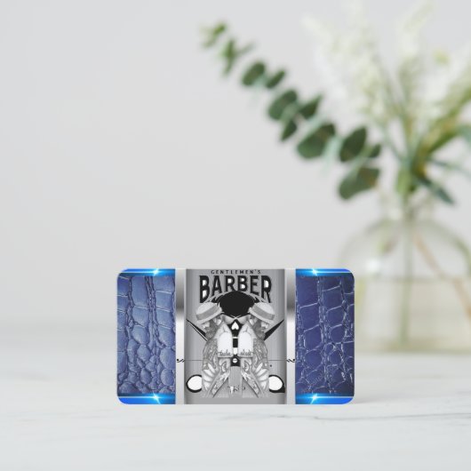 Logo des Friseur-Shops / Visitenkarte des Schädels (Stehend Vorderseite)