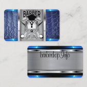 Logo des Friseur-Shops / Visitenkarte des Schädels (Vorne/Hinten)