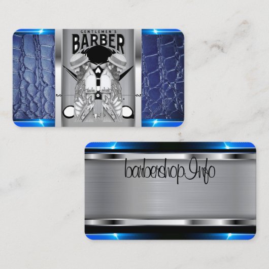 Logo des Friseur-Shops / Visitenkarte des Schädels (Vorne/Hinten)