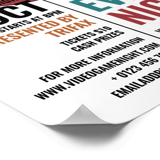 Logo des Gamecontrollers, Video-Gamer-Eventwerbung Poster (Ecke)