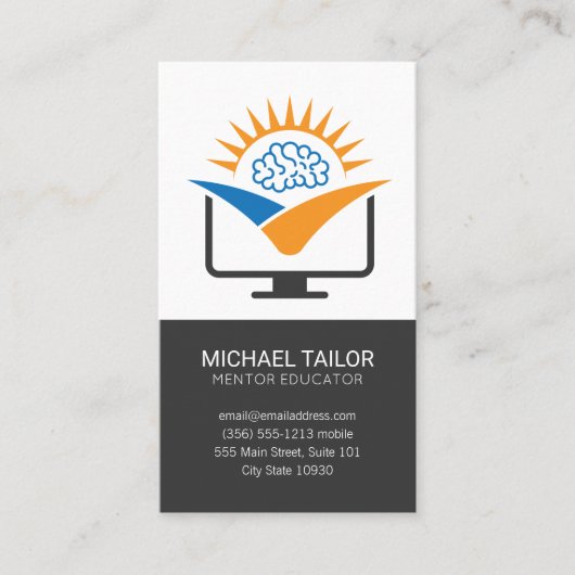 Logo des Gehirns | Online-Bildung Visitenkarte (Vorderseite)