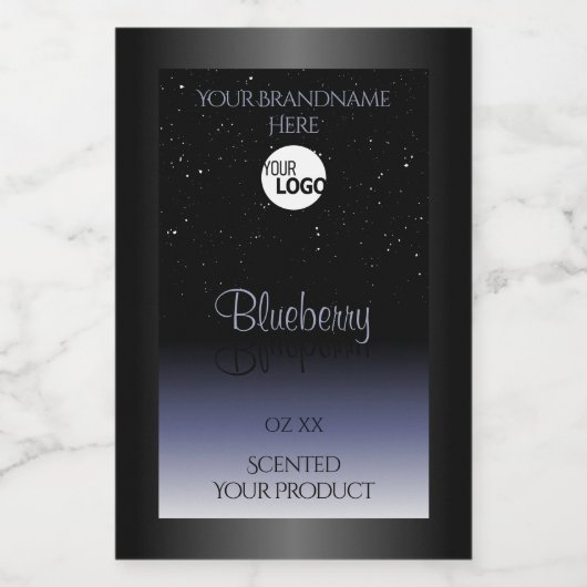 Logo des Glitzer "Black Blue Gradient Product Labe Lebensmitteletikett (Einzelnes Label)