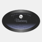 Logo des Glitzer "Black Blue Gradient Product Labe Ovaler Aufkleber (Vorderseite)