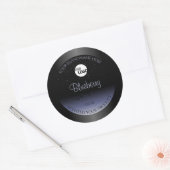 Logo des Glitzer "Black Blue Gradient Product Labe Runder Aufkleber (Umschlag)