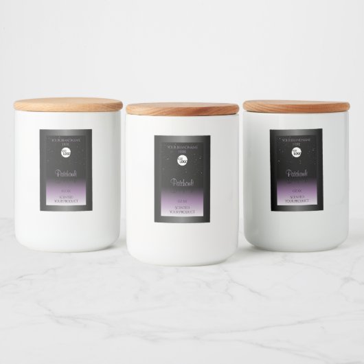 Logo des Glitzer für Lila schwarze Farbmarken Lebensmitteletikett (Flaschen)