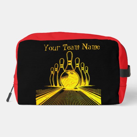 Logo des Goldenen Bowling-Teams Waschbeutel (Rückseite)