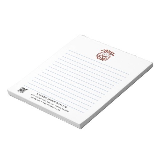 Logo des Golfclubs und QR-Code Notizblock (Rotiert)