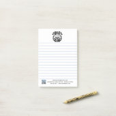 Logo des Golfclubs und QR-Code Post-it Klebezettel (Auf Schreibtisch)