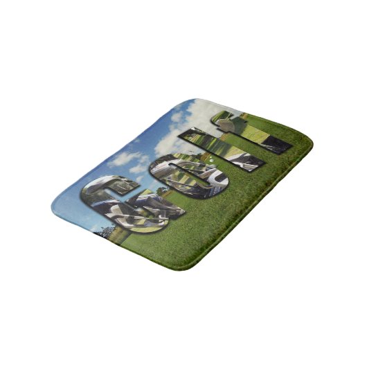 Logo des Golfplatzes, Memory Foam Bath Mat Badematte (Schrägansicht)