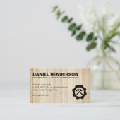 Logo des Hammergetriebezeichens | Holzpanels Visitenkarte (Stehend Vorderseite)