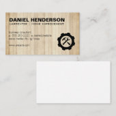 Logo des Hammergetriebezeichens | Holzpanels Visitenkarte (Vorne/Hinten)