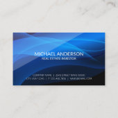 Logo des Hauses | Blauer Abstrakter Hintergrund Visitenkarte (Rückseite)