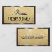 Logo des Hauses | Business Card für Holzmetall Visitenkarte (Vorne/Hinten)