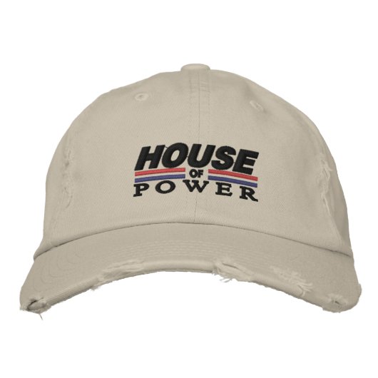 Logo des Hauses für Power Bestickte Baseballkappe (Vorderseite)