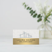 Logo des Hauses | Gold Metallic Visitenkarte (Stehend Vorderseite)
