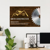 Logo des Hauses | Holz und Säge Poster (Heimbüro)