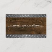 Logo des Hauses | Konstruktion | Holz | Steel Visitenkarte (Rückseite)