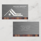 Logo des Hauses | Metallholz | Bau Visitenkarte (Vorne/Hinten)