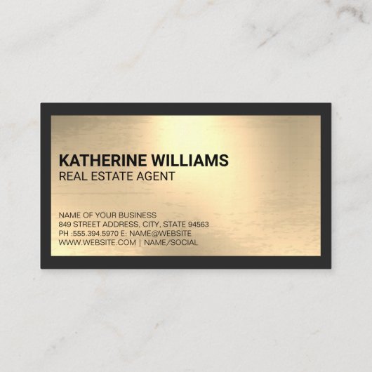 Logo des Hauses | Metallischer Hintergrund Visitenkarte (Rückseite)