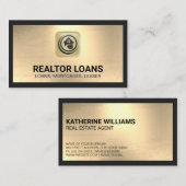 Logo des Hauses | Metallischer Hintergrund Visitenkarte (Vorne/Hinten)