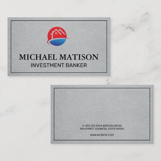 Logo des Hauses | Rotes Blau Visitenkarte (Vorne/Hinten)