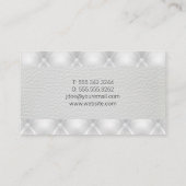 Logo des Hauses | Weißes Leder erhalten Visitenkarte (Rückseite)