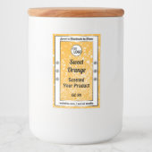 Logo des hellen Orange Sparkle Glitzer Product Lab Lebensmitteletikett (Vorderseite)