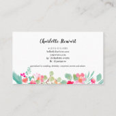 Logo des hellrosa Aquarellenplaners Visitenkarte (Rückseite)