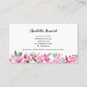 Logo des hellrosa Aquarellenplaners Visitenkarte (Rückseite)